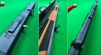 Black Leather Look Patchwork 3/4 Cue Case