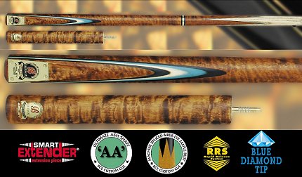 Burwat 3/4 Snooker Cue With Brown Marble Effect (Ref SS-RBG-5)